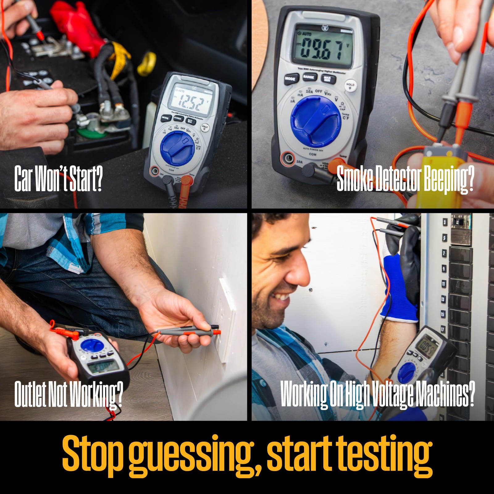 Auto-Ranging Digital Multimeter Professional Volt Tester 6000 Counts