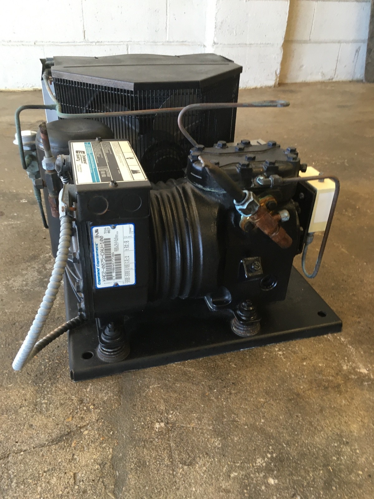 E3AM A075 CAV Copland Condensing Unit  w/KAE2-0075 CAV-100 Compressor used