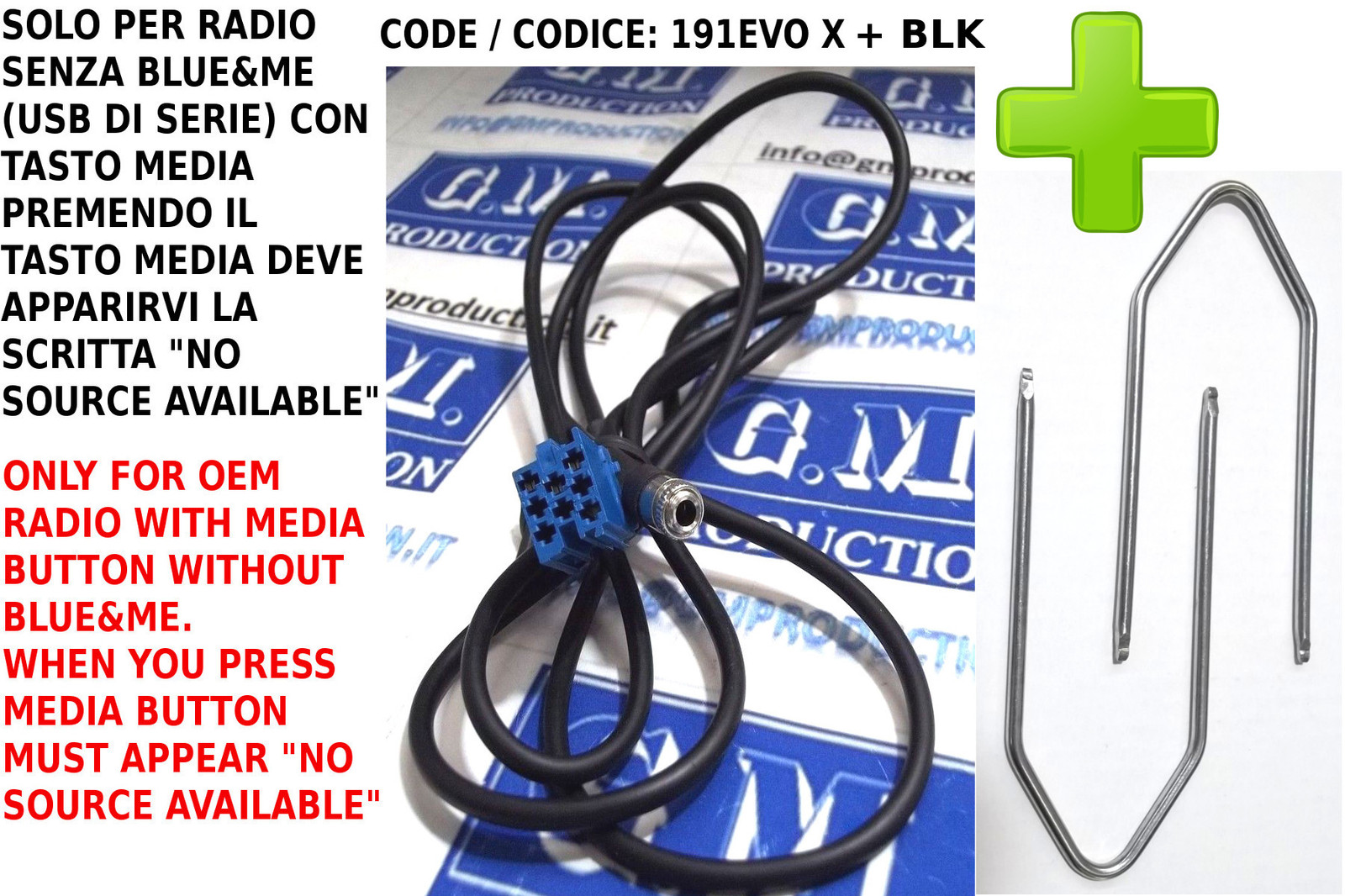 Aux Cable Female Kit LANCIA Y Ypsilon FIAT Punto EVO Young