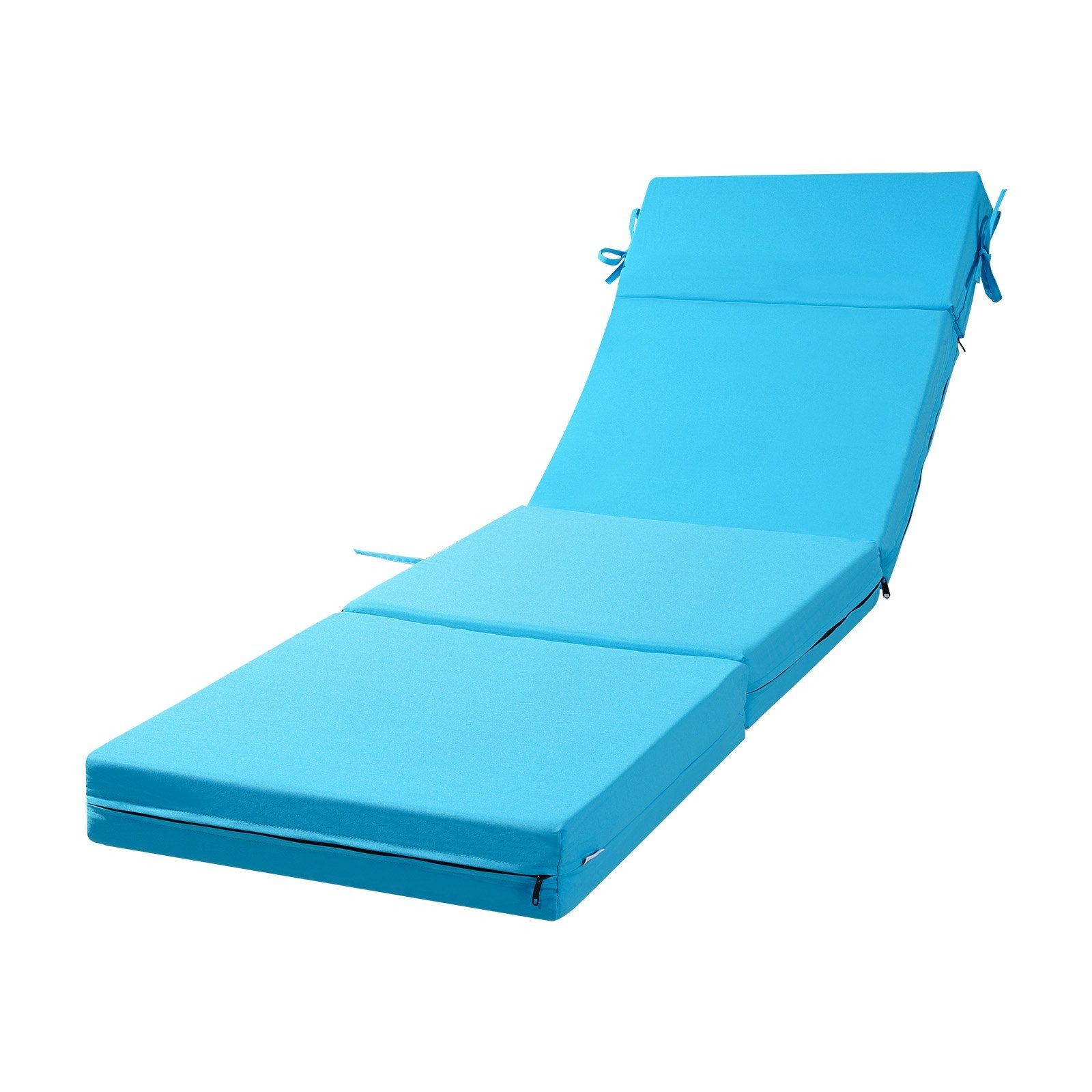 72x21x4in Set of 2 Teal Pool Lounger Pads Weather-Resistant Durable