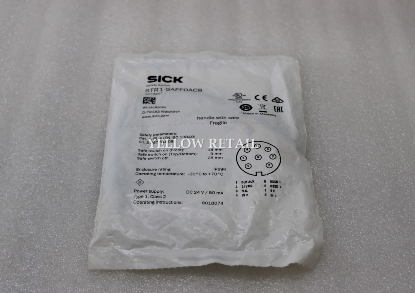 SICK   STR1-SAFF0AC8  SAFETY SWITCH ACTUATOR 1073207  STR1-XAF  1073221