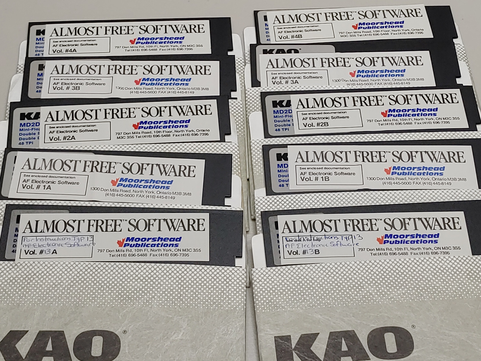 Vtg Computing 5.25" Diskettes – Moorshead "Almost Free Software" Disks