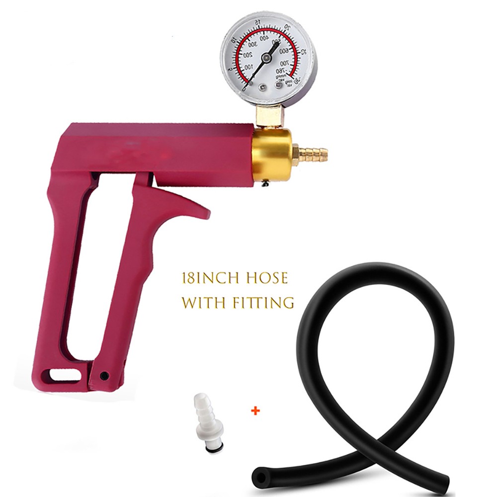 Vacuum Penis Pump Premium Handle with Gauge Pressure 18inch Hose with Fitting