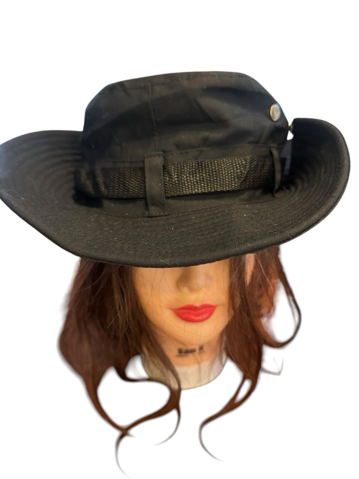 Wide Brim Convertible Bucket Sun Hat Gardening Side Snaps Ranger Safari Black L