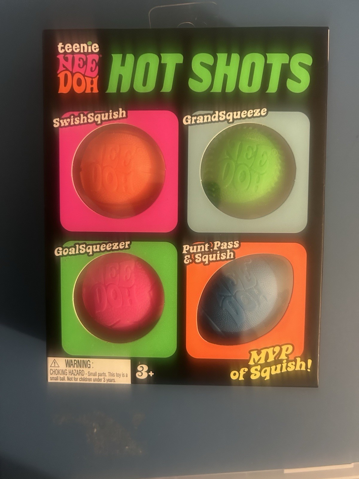 Teenie NeeDoh Hot Shots Squeeze Ball Four Different Sports 4 Pack Viral TikTok