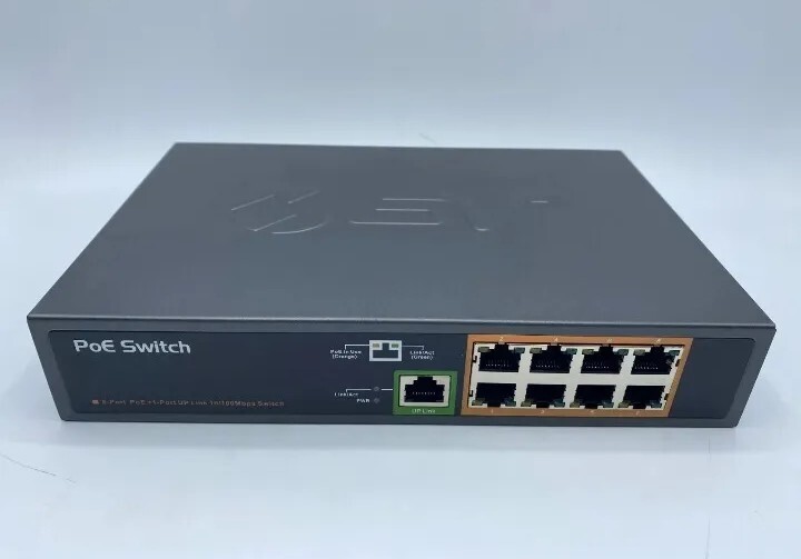 BV-Tech POE-SW801 8 PoE+ Ports With 1 Ethernet Uplink 120W Black New Open Box