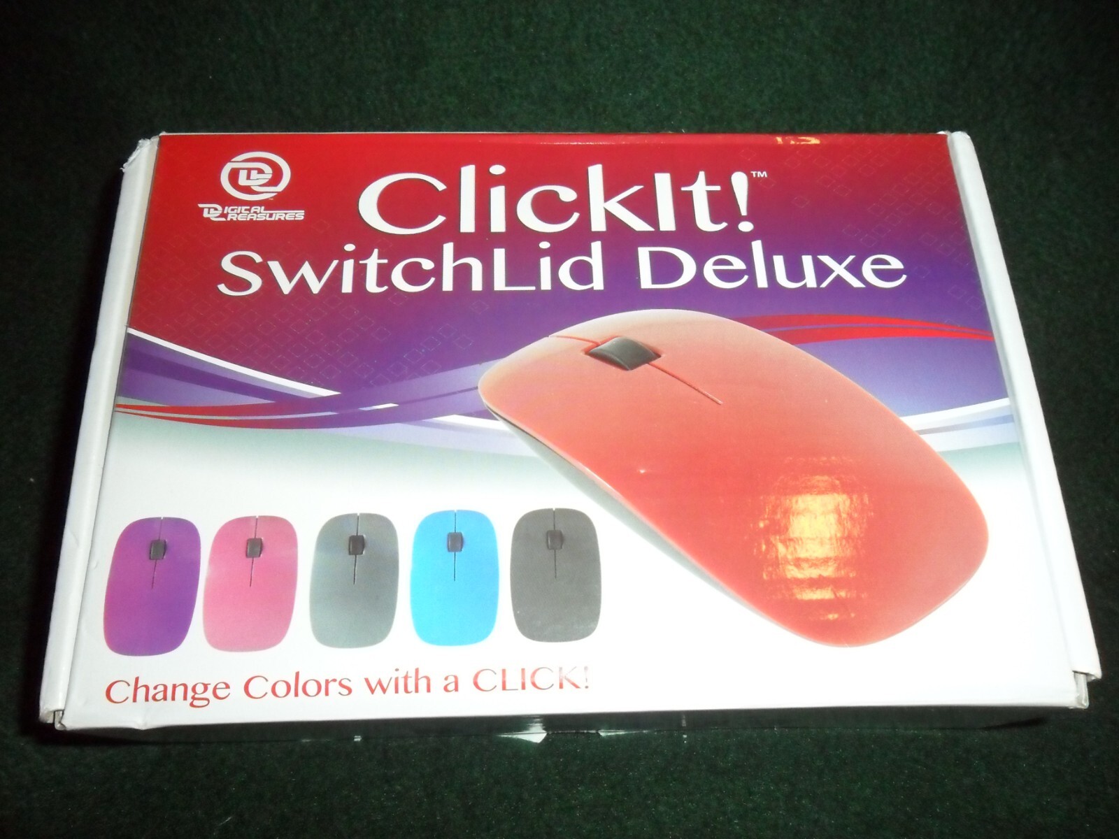 Wireless Mouse Change Colors Digital Treasures ClickIt SwitchLid Deluxe 6 Lids
