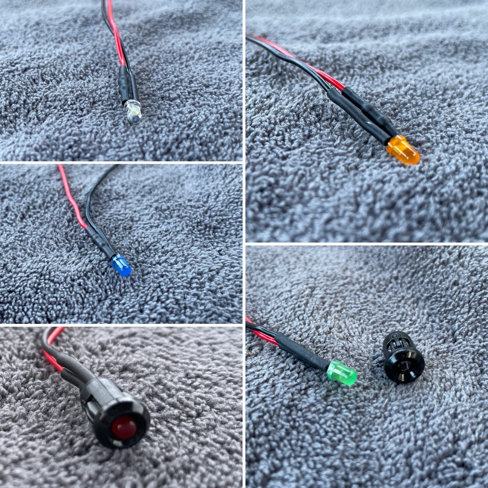 12v/24v 3/16" LED Panel Indicator Light w jacket 7" Lead Pick Color and Qty