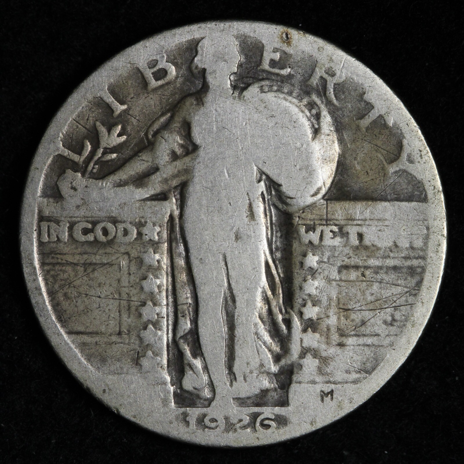 1926 Standing Liberty Silver Quarter E302 KM