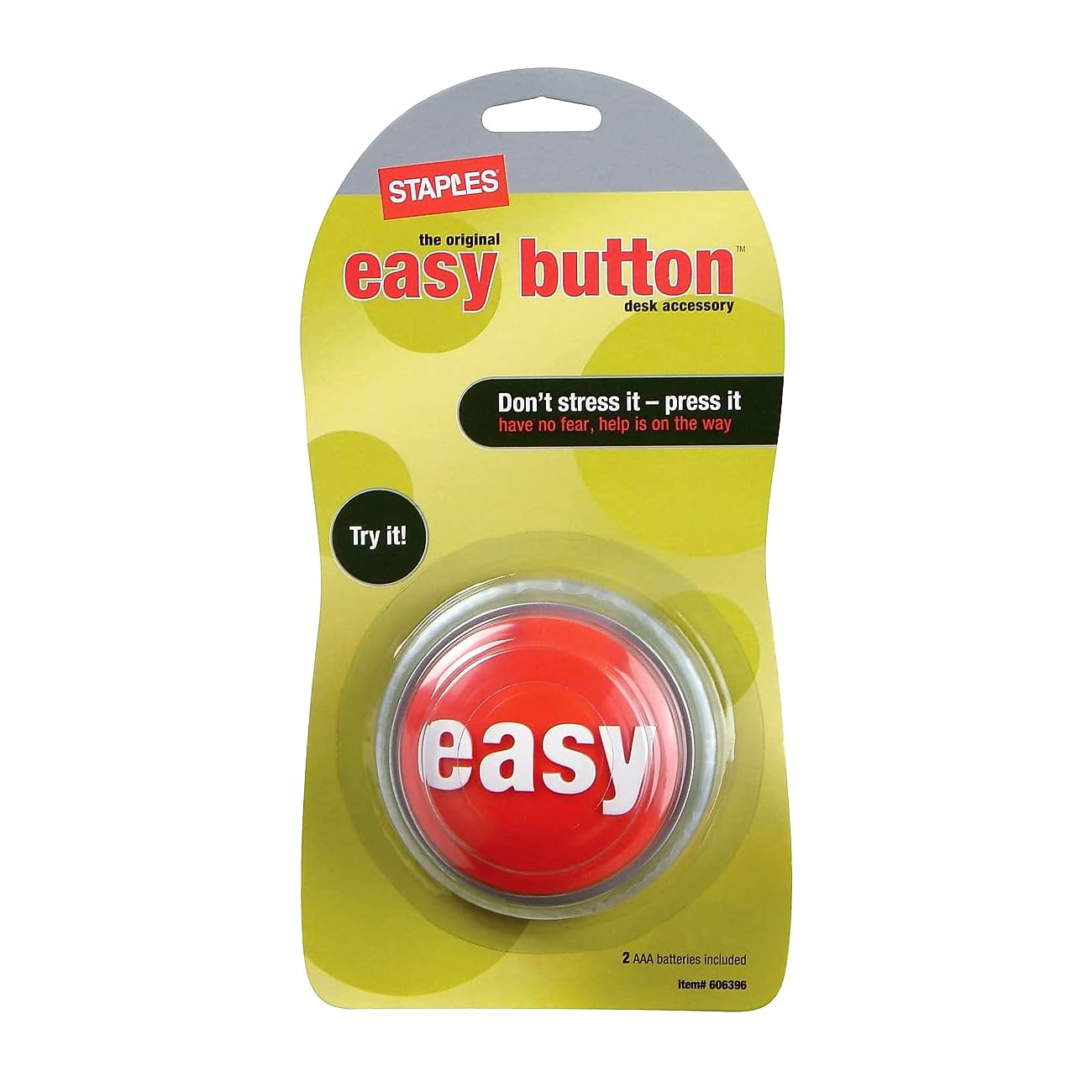 Easy Button, Red/Silver - Fun Office Desk Button for Motivation