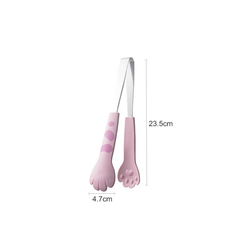 Chic Paw Food Tong in Adorable Pastel Pink and Dark Pink Spot Design | Heat-R...