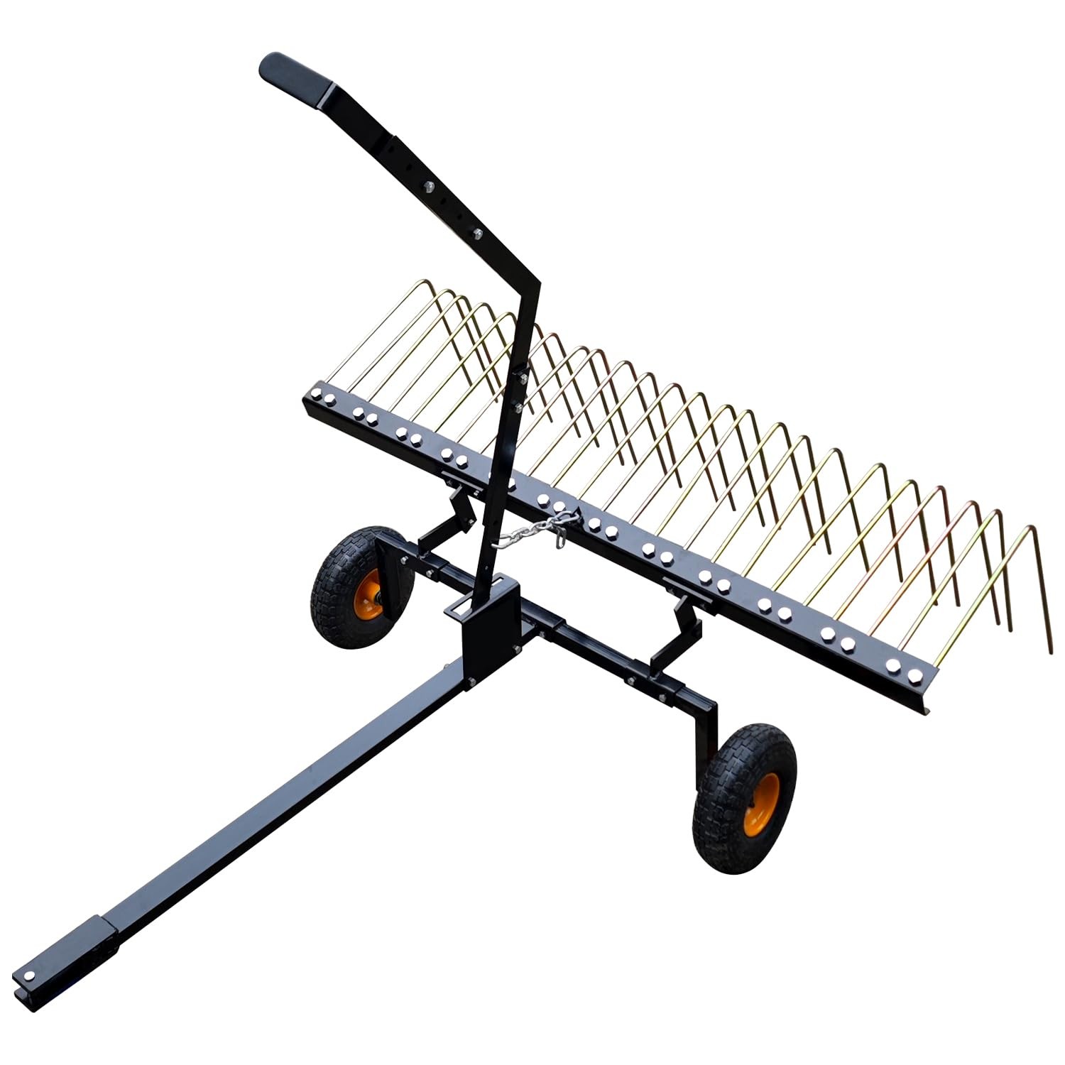 60" ATV UTV Tow Behind Pine Straw Rake ,Lawn Tractor Landscape Rake ,Yard Tools