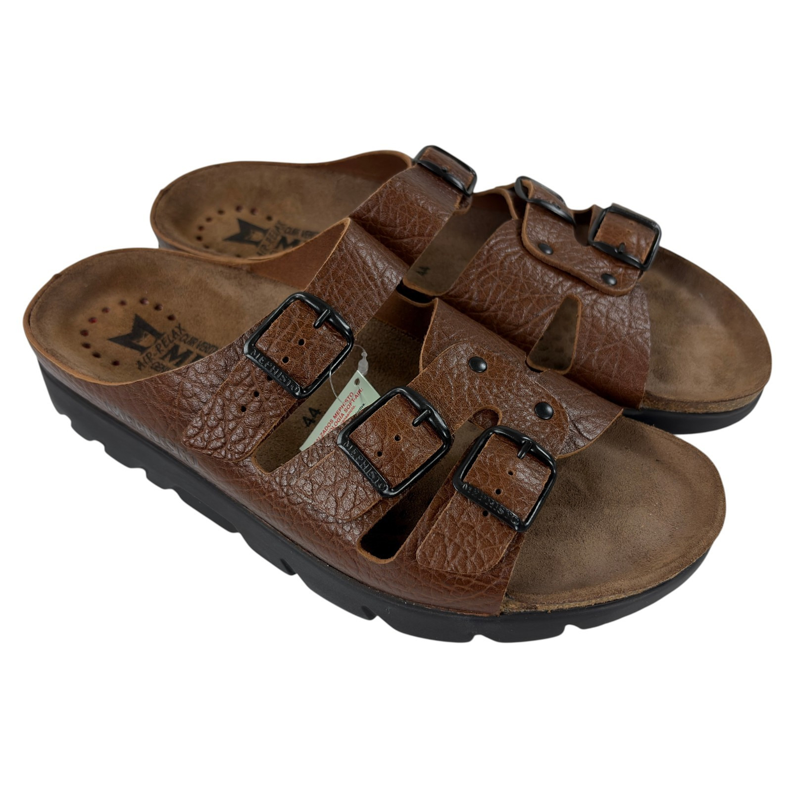 Mephisto Zach Fit Comfort Sandal Slide Mens Size EU 44 - US 10 Desert Brown NEW