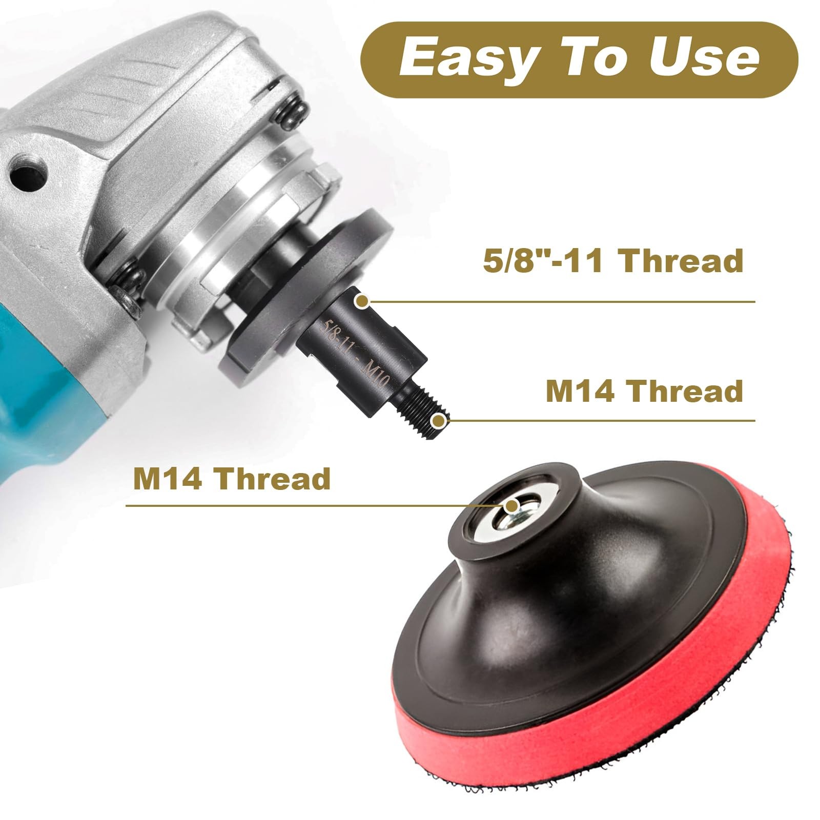 WJIAAA 2pcs Angle Grinder Adapter, Angle Grinder Attachment Converter 5/8"-11...