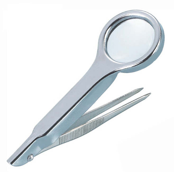 Tweezer with 10X HD Multifunctional Magnifier Magnifying Glass Stainless Steel
