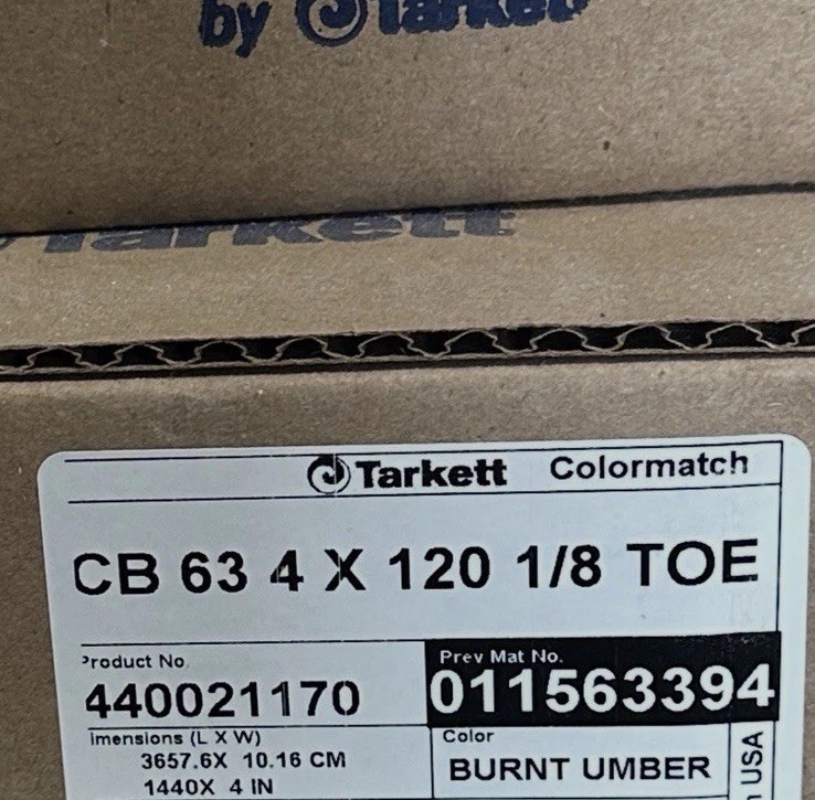 Burnt Umber 4"x120ft Thermoplastic Rubber Wall Cove Base Coil – NEW Roll