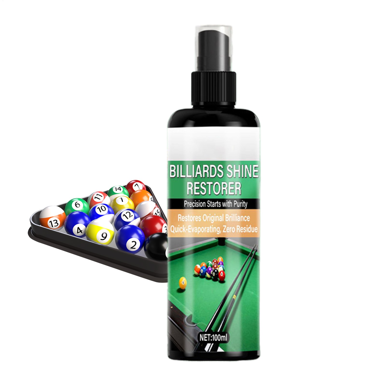 Billiard Ball Cleaning Spray, 100ML Cleaning Waxing Solution Polisher With Towel