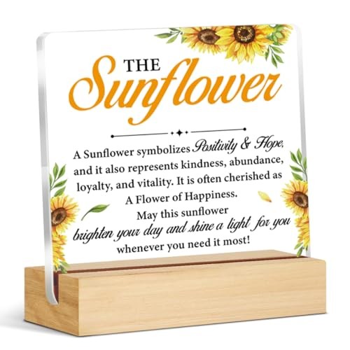 Sunflower Gifts for Women Men, Positive Encouragement Gifts for Friends