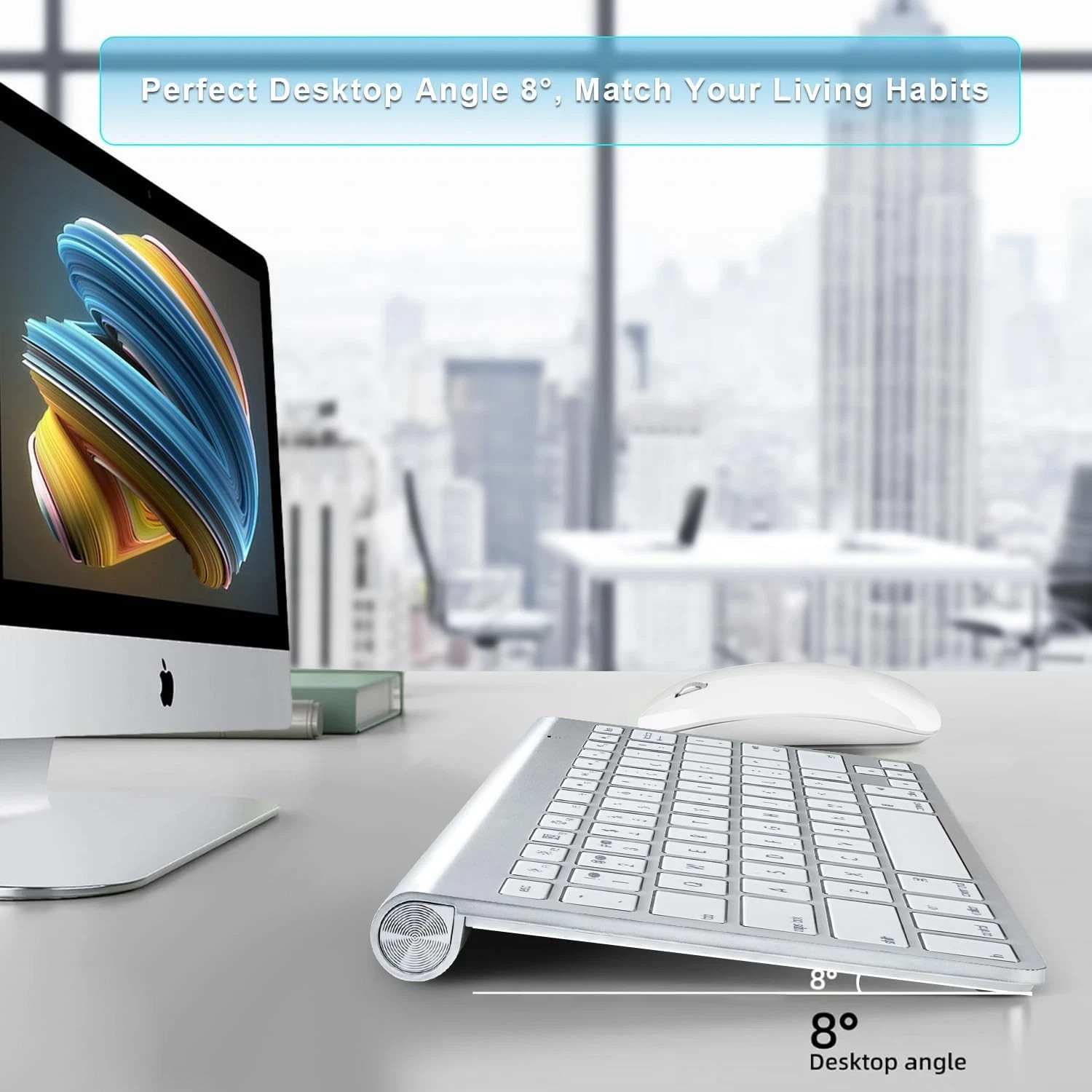 Wireless Keyboard and Mouse for Macbook Bluetooth USB C Compatible 2.4G wireless