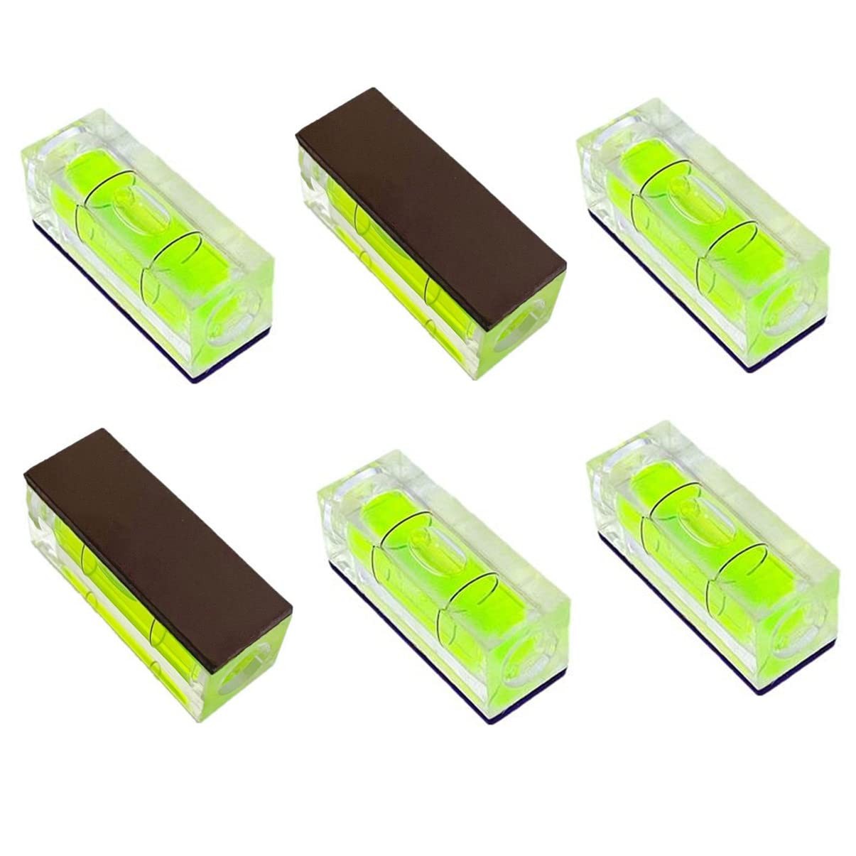 6 Pcs Mini Bubble Level Square Spirit Leveling Tool Magnetic Base 10x10x29mm