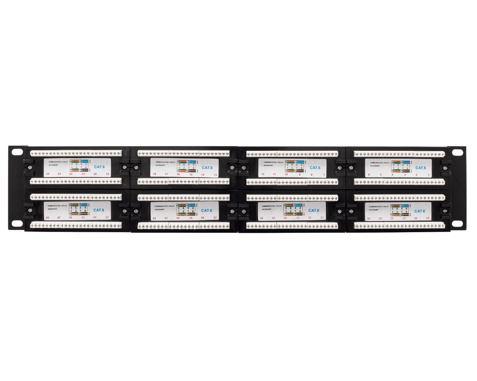 Network Patch Panel 48 Port 2U Ethernet Rack 110 Type Panel