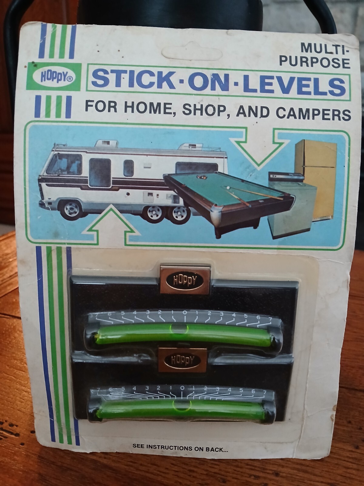 Vintage 1983 Hoppy Multi-Purpose Stick-On-Levels For Campers NEW/SEALED