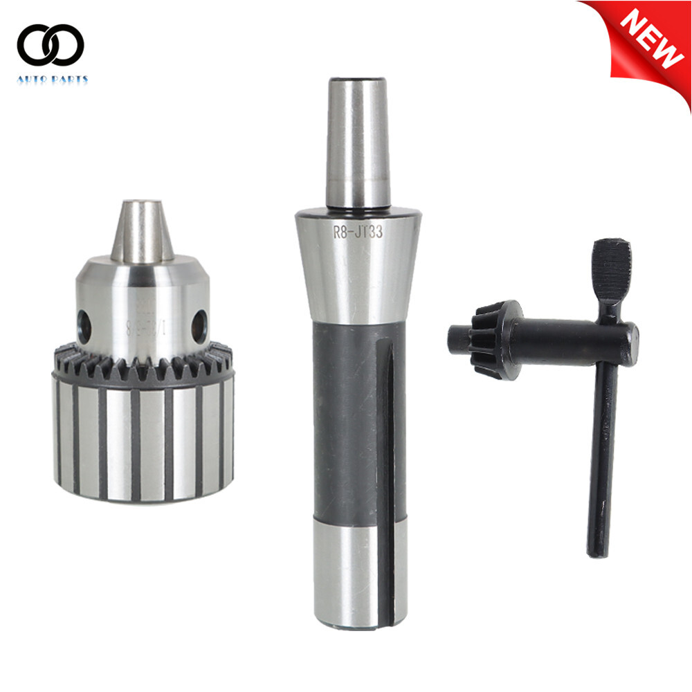 1/8"- 5/8" Heavy Duty Keyed Drill Chuck with R8 Shank & Key in Prime Quality US