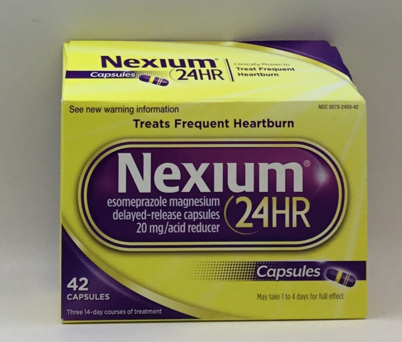 Nexium 24HR 42 Capsules 20mg Treats Frequent Heartburn Exp 11/26 "IMPERFECT BX"