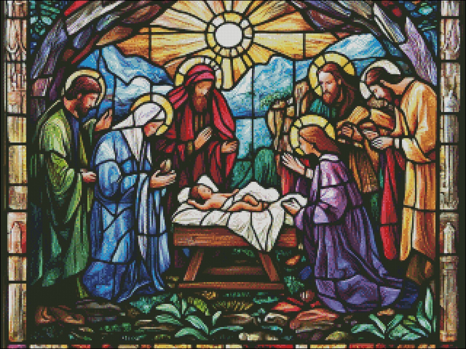 Evening Nativity 2 Chart Counted Cross Stitch Patterns Needlework DIY DMC Color