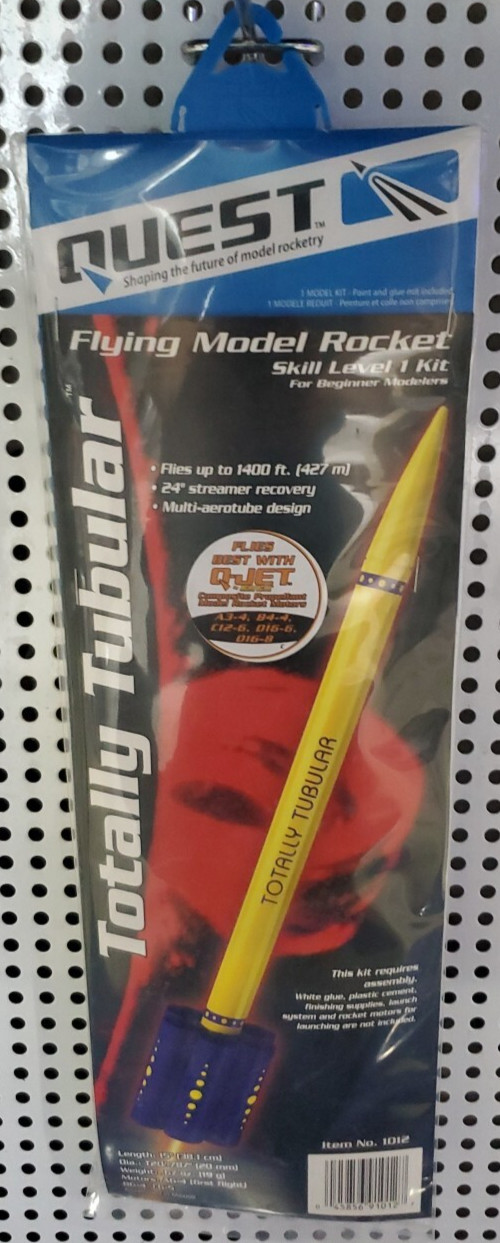 Quest Flying Model Rocket Totally Tubular Kit #1012 New Free Shipping!