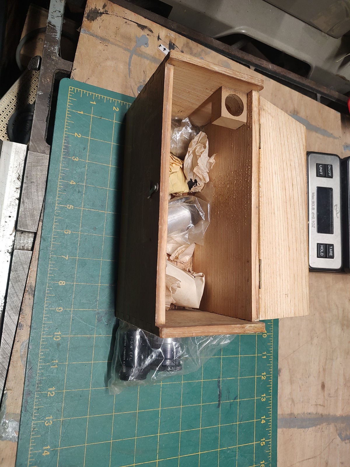 Little Box Full Of Microscope Lenses Vintage Antique