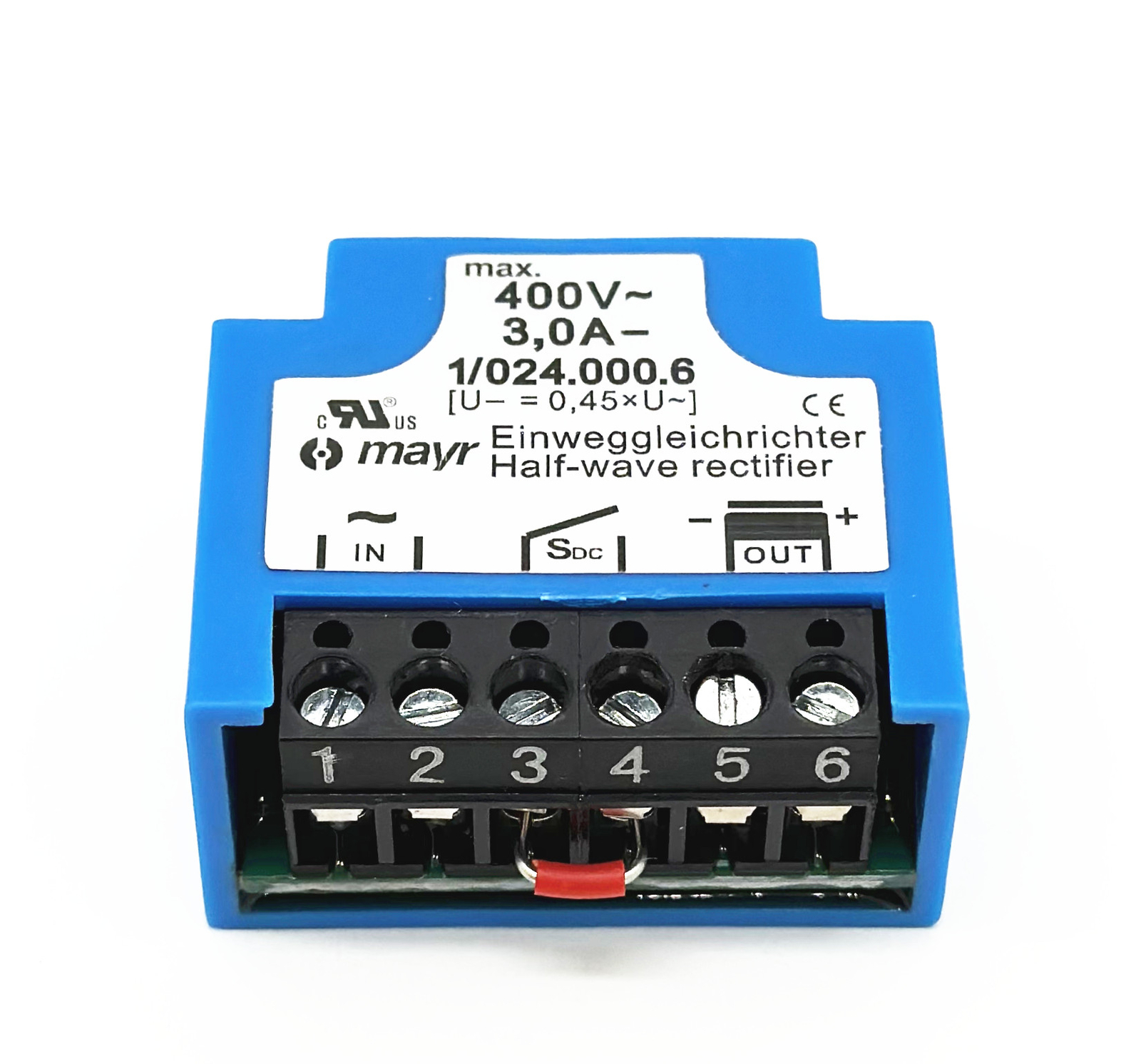 1PC Half wave Rectifier module Mayr 1/024.000.6 400V 3,0A
