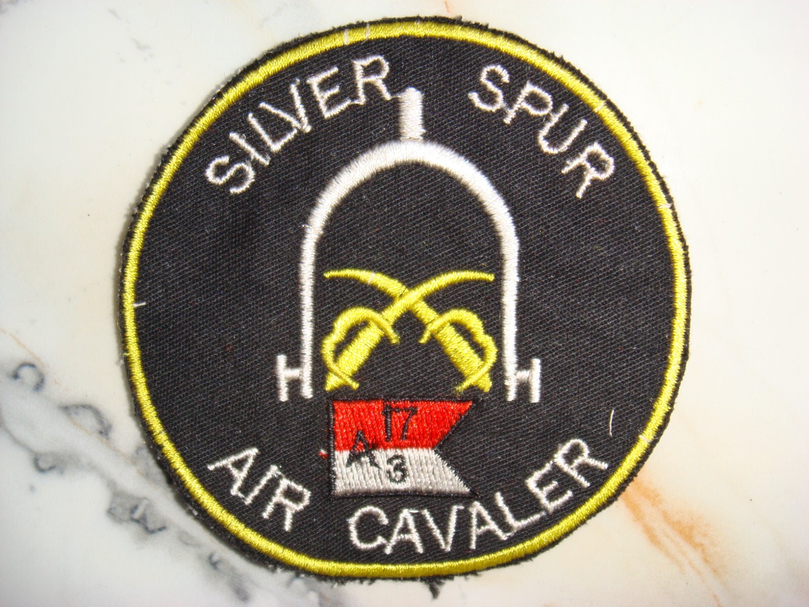 US Co. A 3rd SQDN 17th CAV REGIMENT SILVER SPUR, VIETNAM WAR PATCH