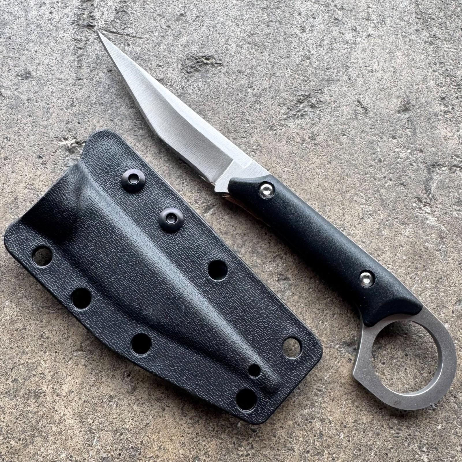 7.5" Silver Tactical Combat Survival Fixed Blade Karambit Knife w/ Sheath
