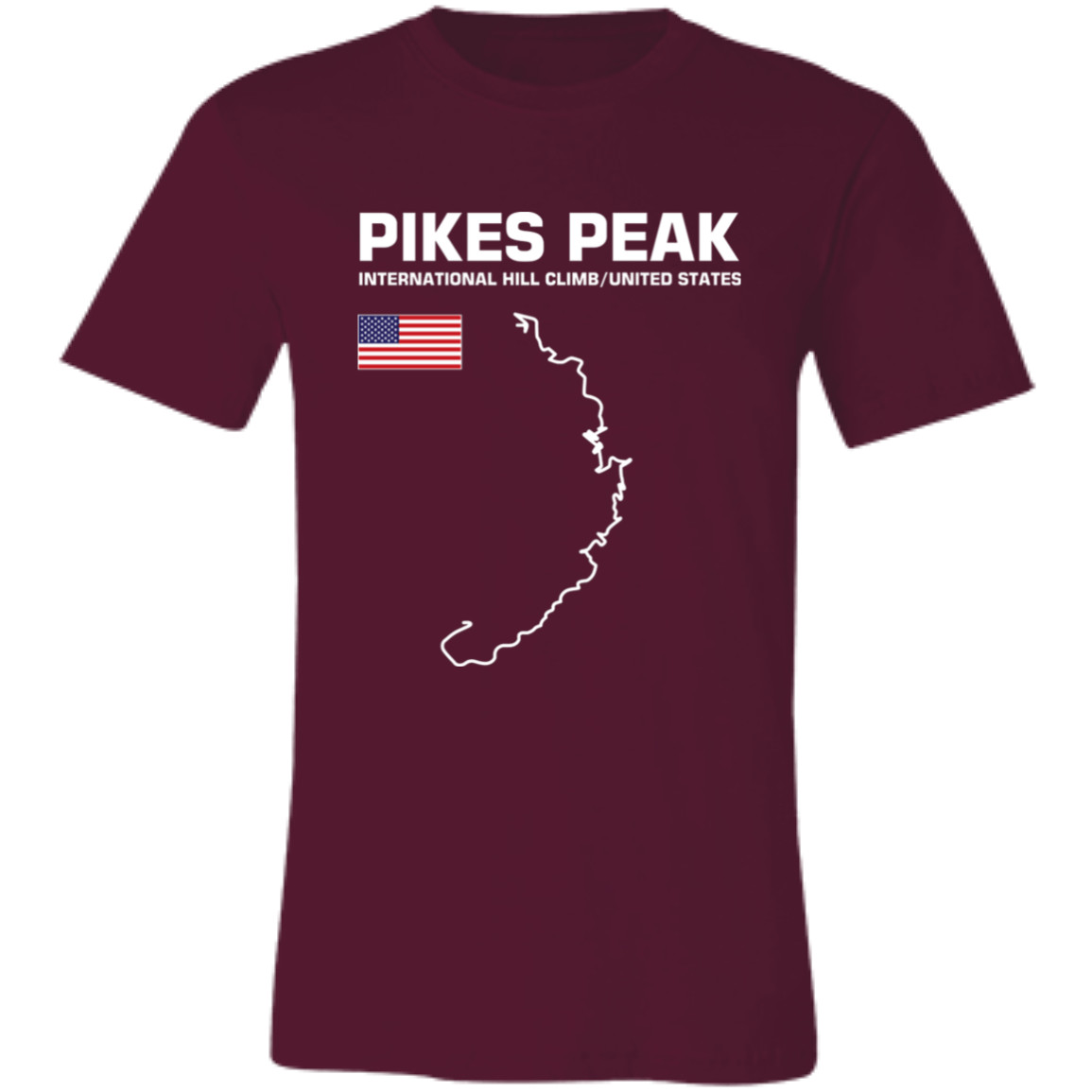 Pikes Peak Hill Climb Track Outline T-shirt