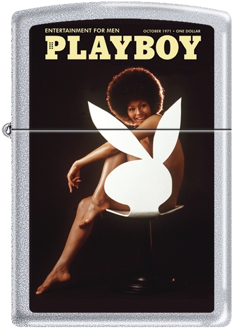 Zippo Playboy October 71 Cover Satin Chrome Windproof Lighter NEW RARE