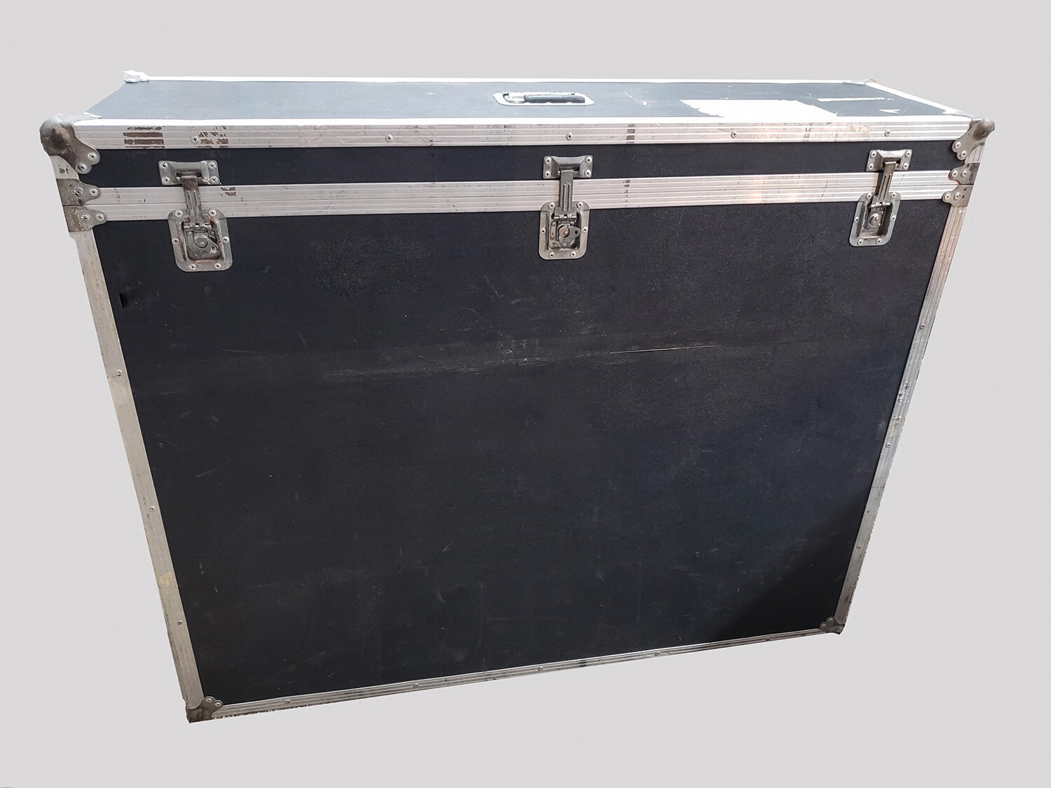 black shipping case, foam-lined, 54"L x 15"W x 44"T, Badger Case custom - $600
