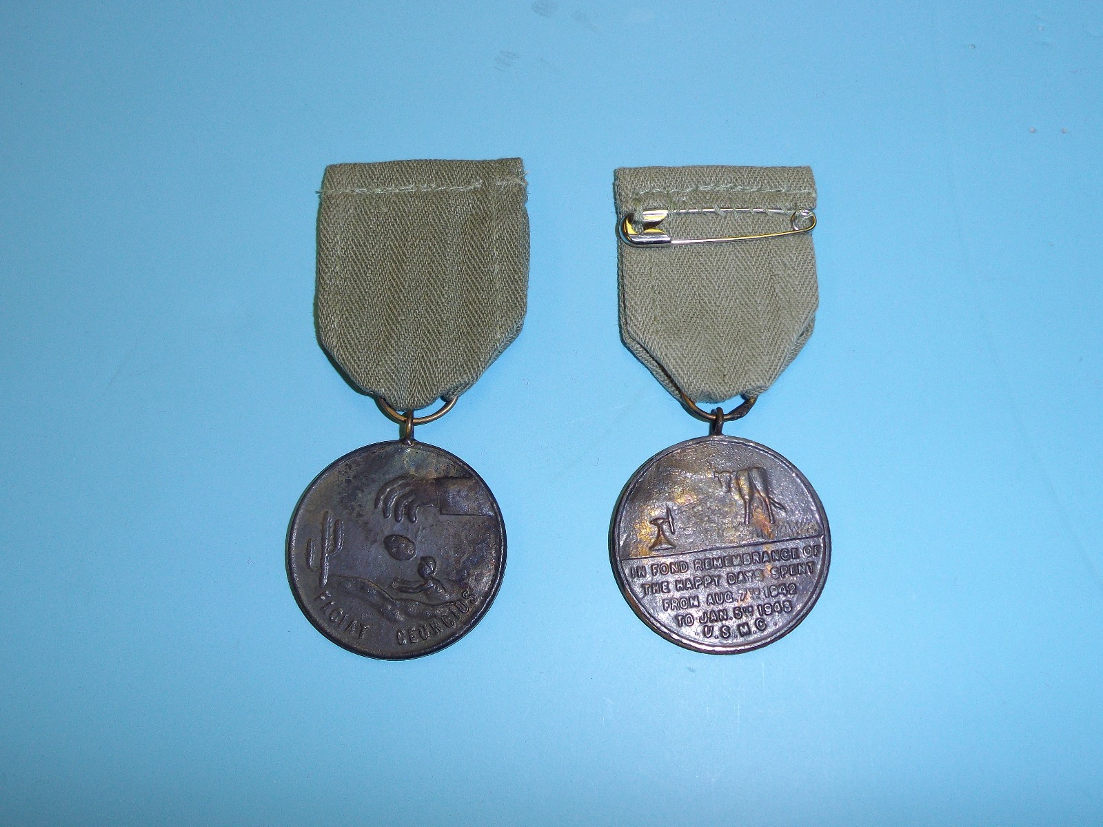 0302 WW2 US USMC GEORGE MEDAL With Document 1st Marine Div Guadalcanal  R14C