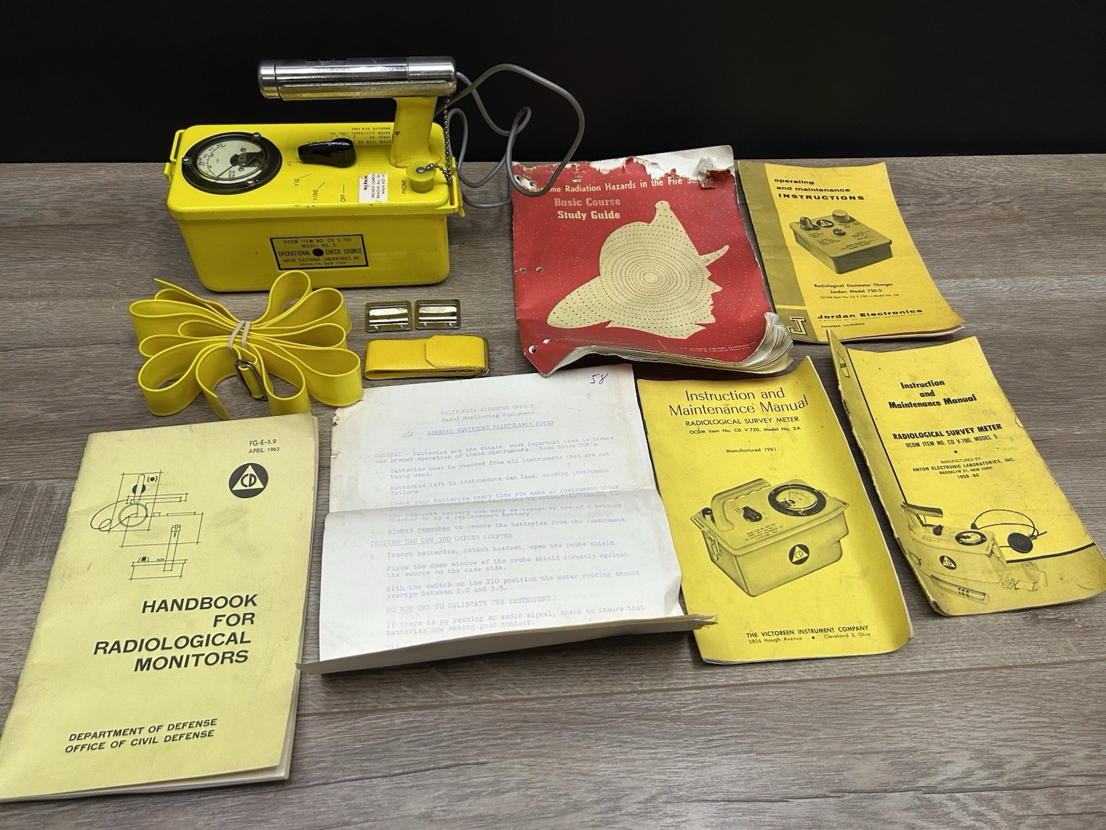 Vintage Civil Defense Nuclear Fallout Radiological Survey Meter CD V-720 3A