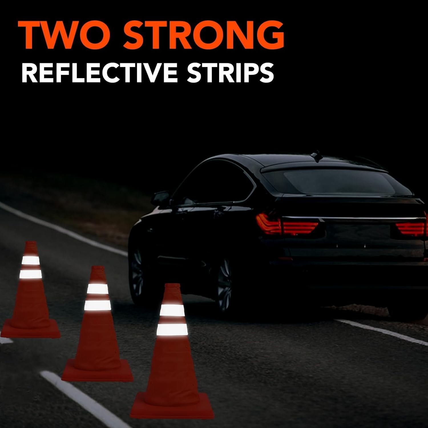 18 Inch 6 Pack Traffic Cones,Collapsible Safety Cones,Multi Purpose Pop-Up Cones