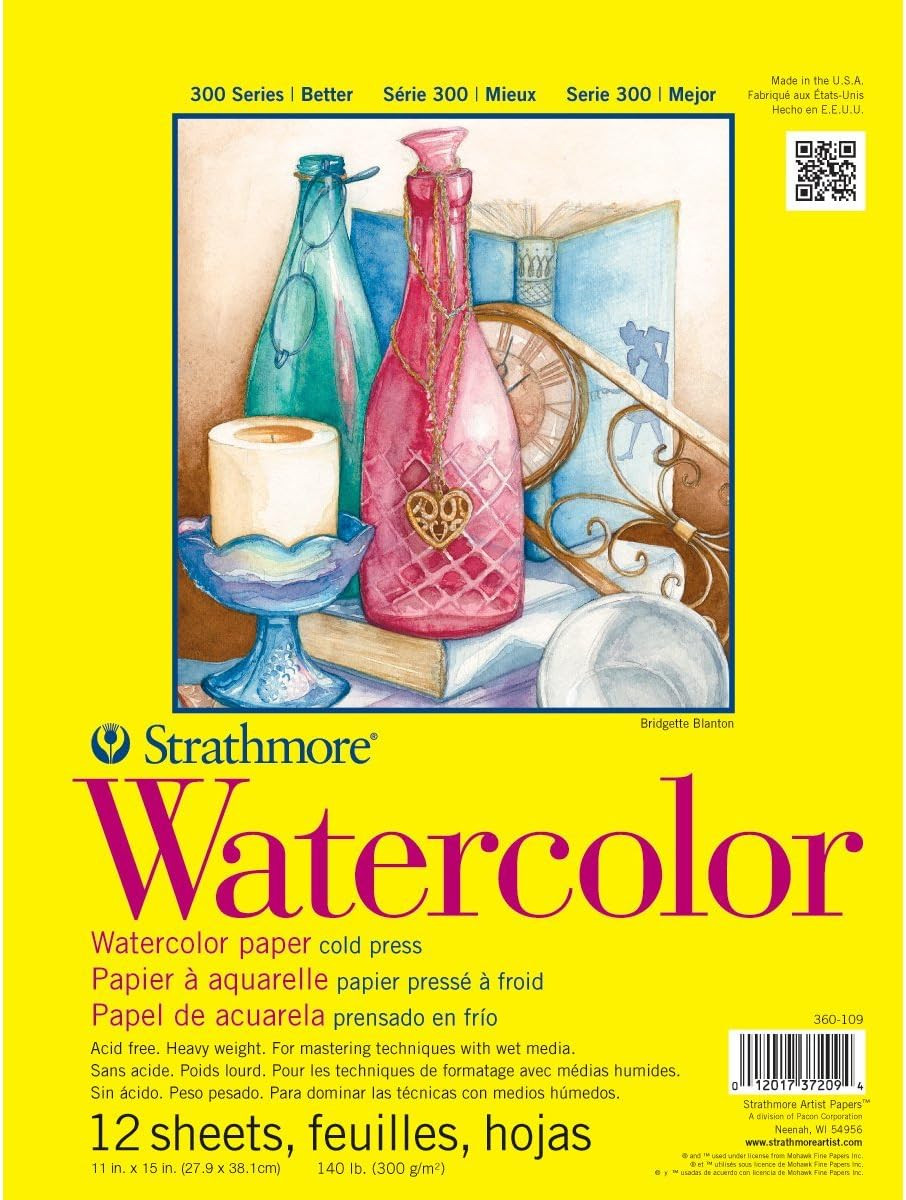 360-111 300 Series Watercolor Pad, 11"X15", White, 12 Sheets