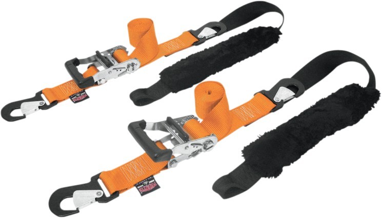 Powertye Big Daddys Ratchet Tie Downs w/Snap-Hook&Soft-Tye Orange (32529-S)