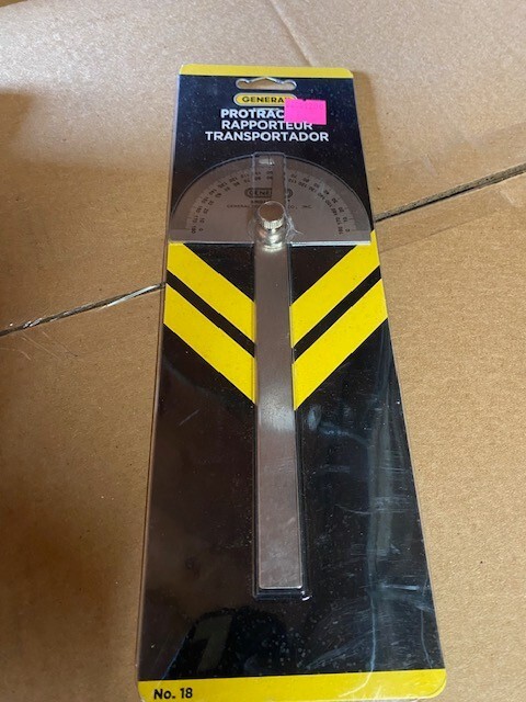 General Tools 18 Round Head Stainless Steel Angle Protractor, 0 to 180 Degrees