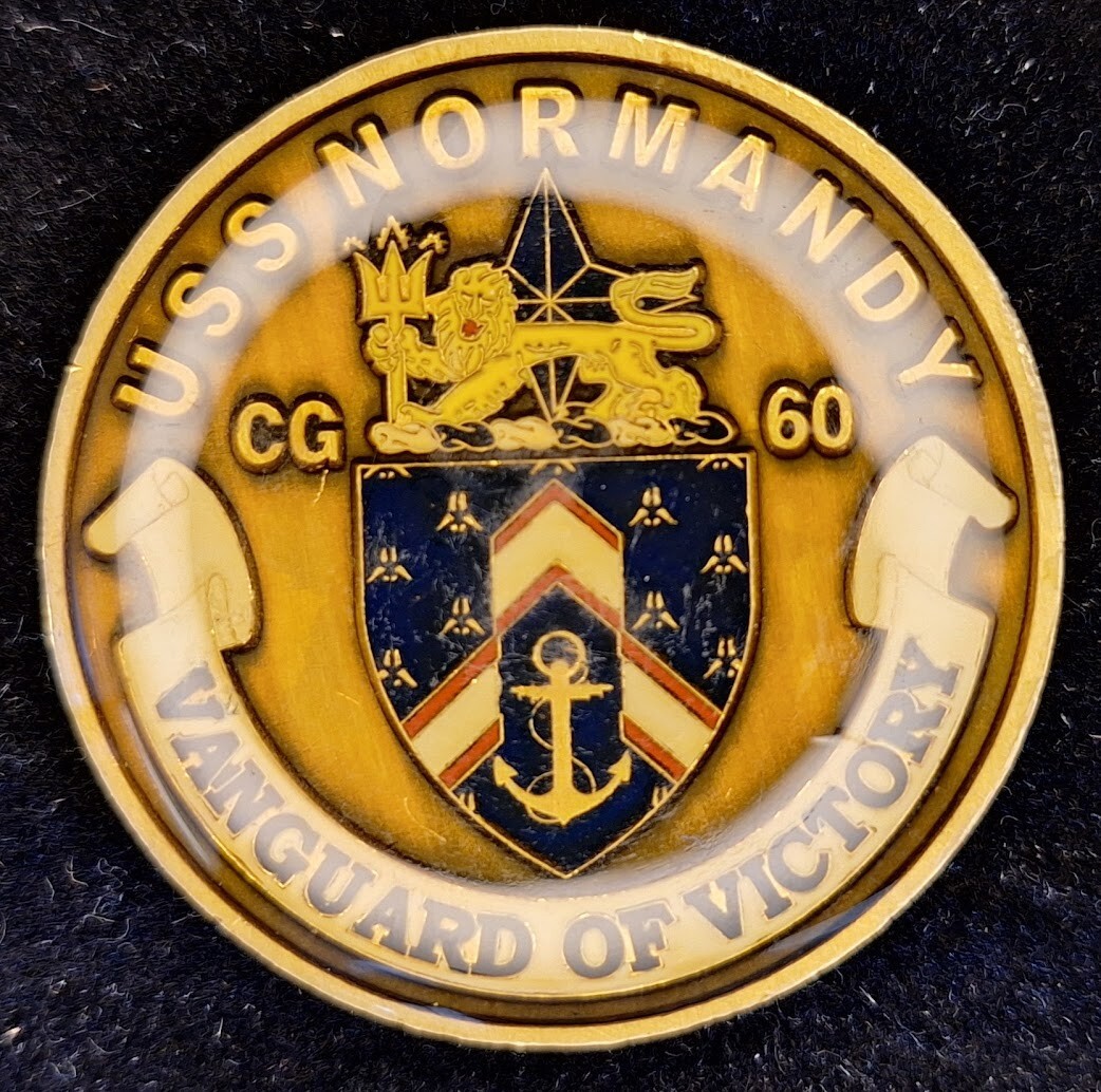 CG-60 USS NORMANDY - Vanguard of Victory - Navy Challenge Coin