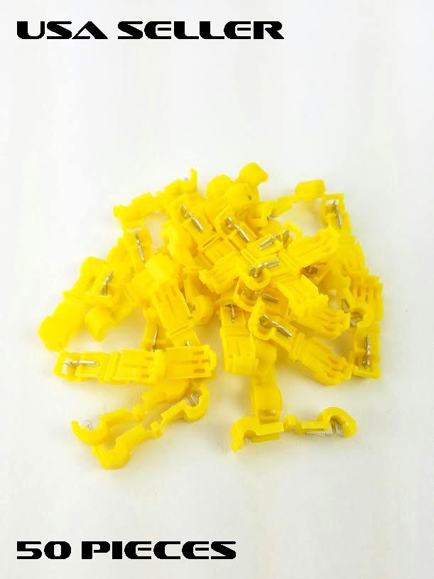 10-12 GAUGE T TAP YELLOW 200 PK CRIMP TERMINAL AWG GA CONNECTOR CAR SUV MARINE