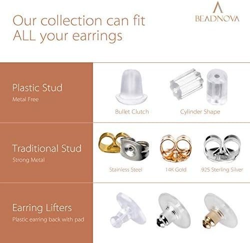 6 Pcs 14k Gold Earring Backs for Studs Butterfly Safety Locking Replacements