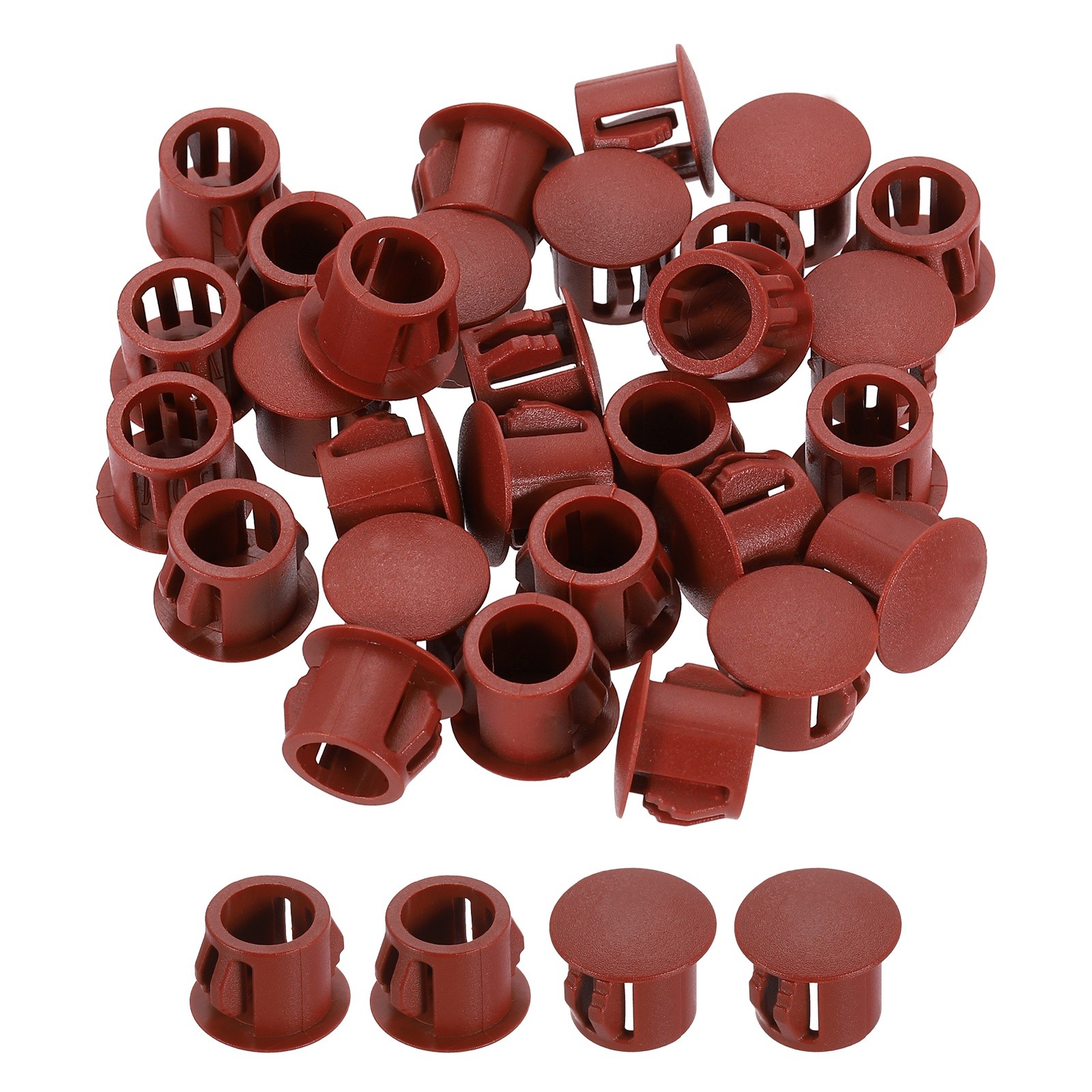 Brown Hole Plugs 100pcs 3/8" Plastic Plugs for Round Holes Flush Type