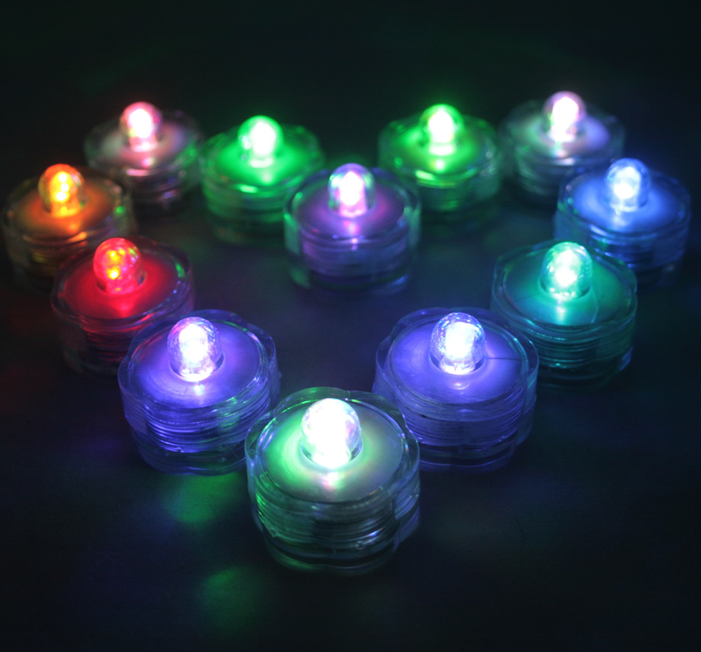 Multi-Color Changing LED very bright tealights, 10 - Candles Battery operated