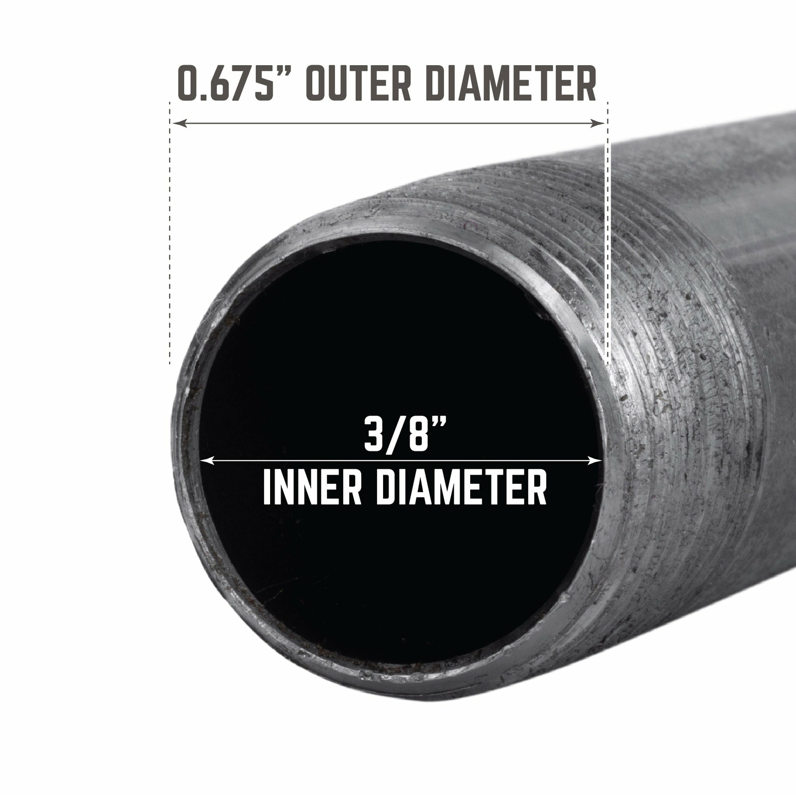 3/8 in. x 6 in. Black Pipe