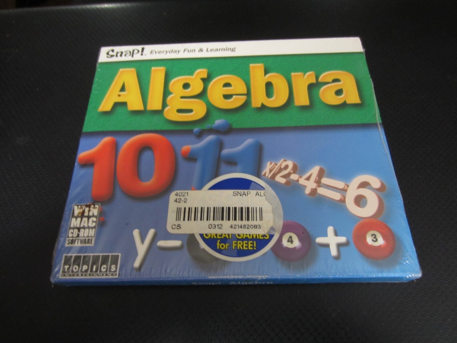 Snap! Algebra for Ages 11-15 (PC & MAC, 2003) - Brand New!!!